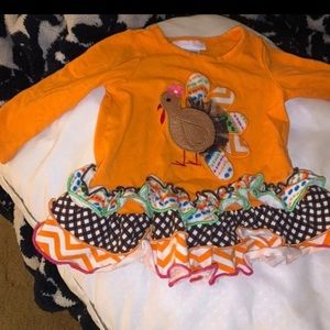 Thanksgiving Bonnie baby 12 months Turkey shirt